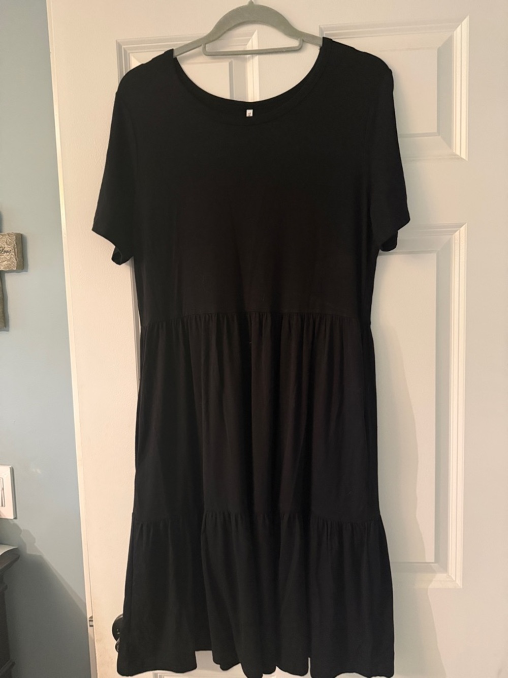 Classic Black Midi Tiered Dress - Women's